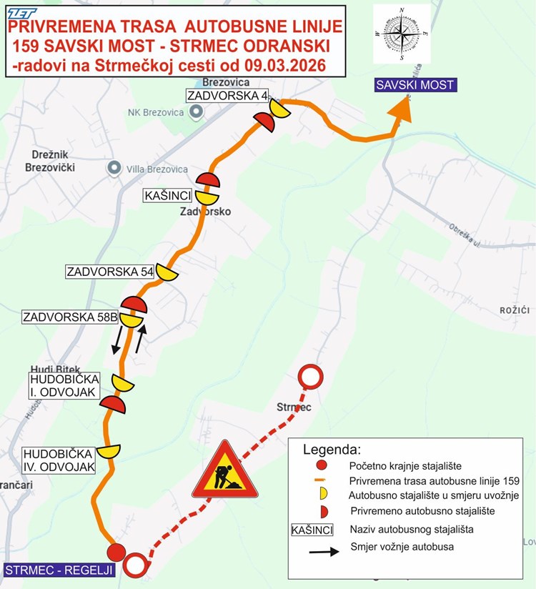 Linija 159 vozi obilazno prema Saskom mostu