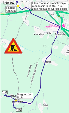 Izmjene na linijama 159, 160 i 163