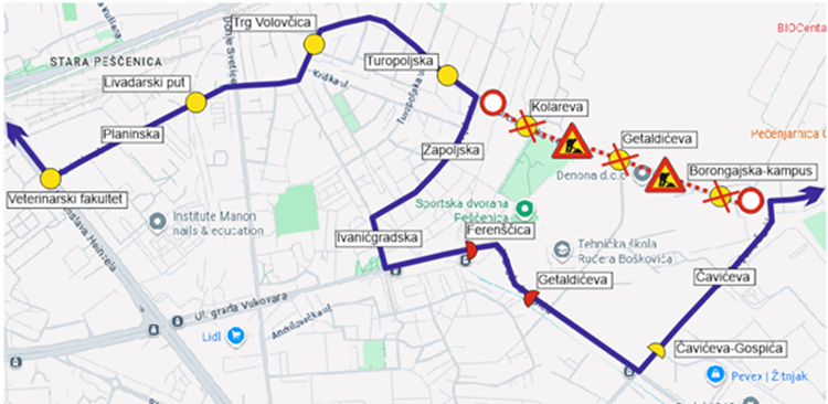 Izmjene na linijama 215 i 236