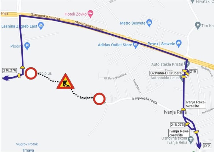 Linije 216 i 276 voze obilazno zbog radova