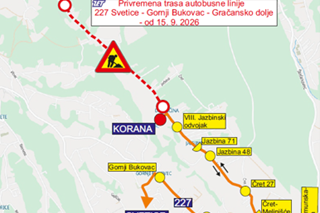 Linija 227 prometuje skraćenom trasom