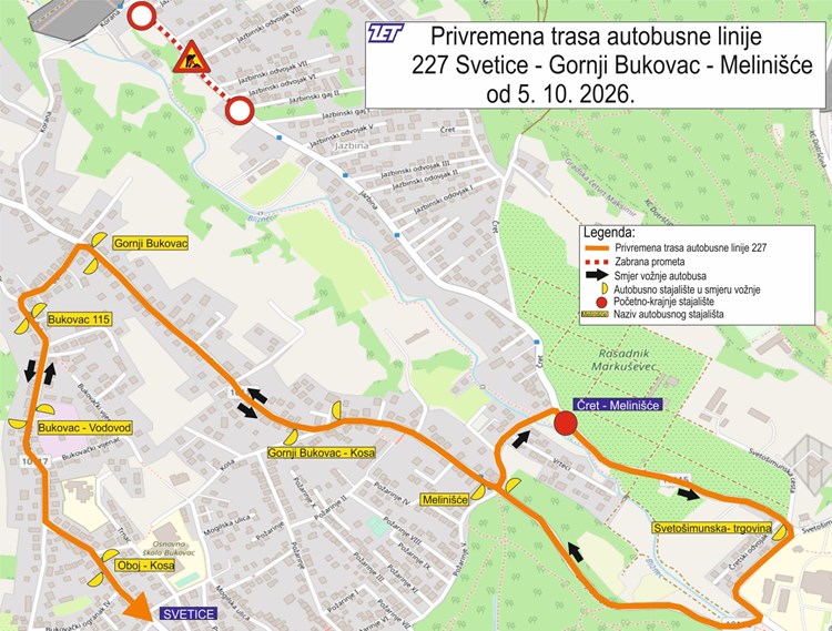 Linija 227 prometuje skraćeno, uvodi se linija 227A