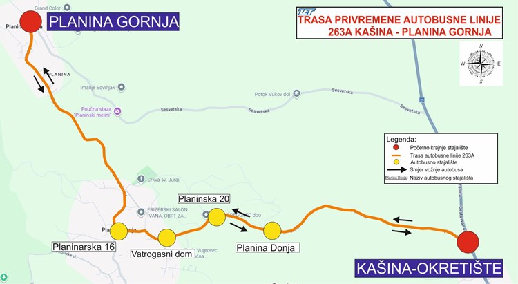Linija 263 skraćeno do Kašine, uvodi se linija 263A