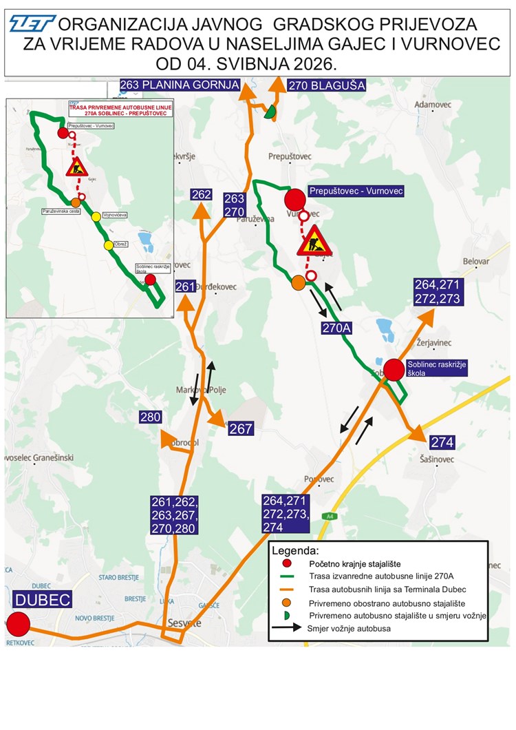Linija 270 mijenja trasu, uvodi se linija 270A