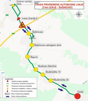 Izmjena na liniji 274, uvodi se linija 274A