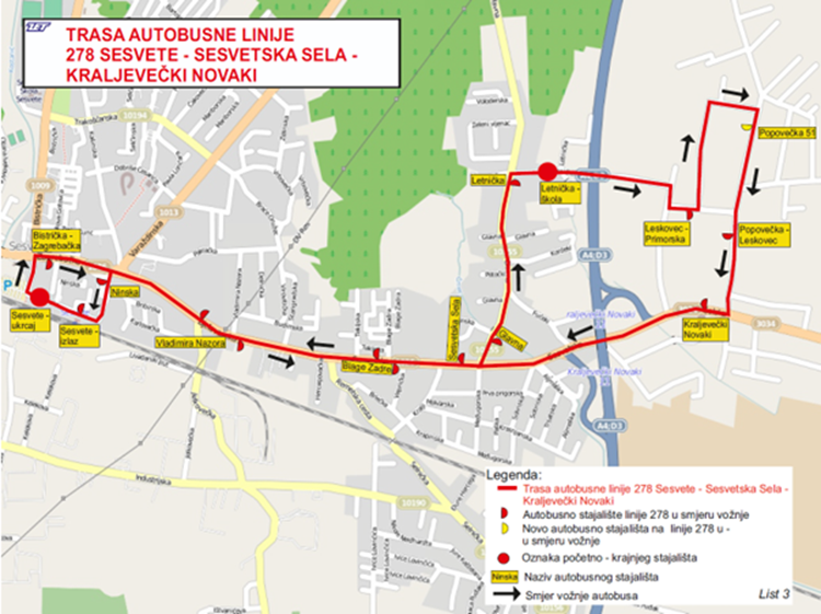 Produljenje autobusne linije 278